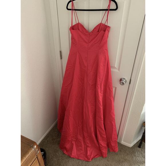 Vintage City Triangles Long Pink Sparkly Spaghetti Strap Dress Size 13 A-Line - Picture 6 of 10